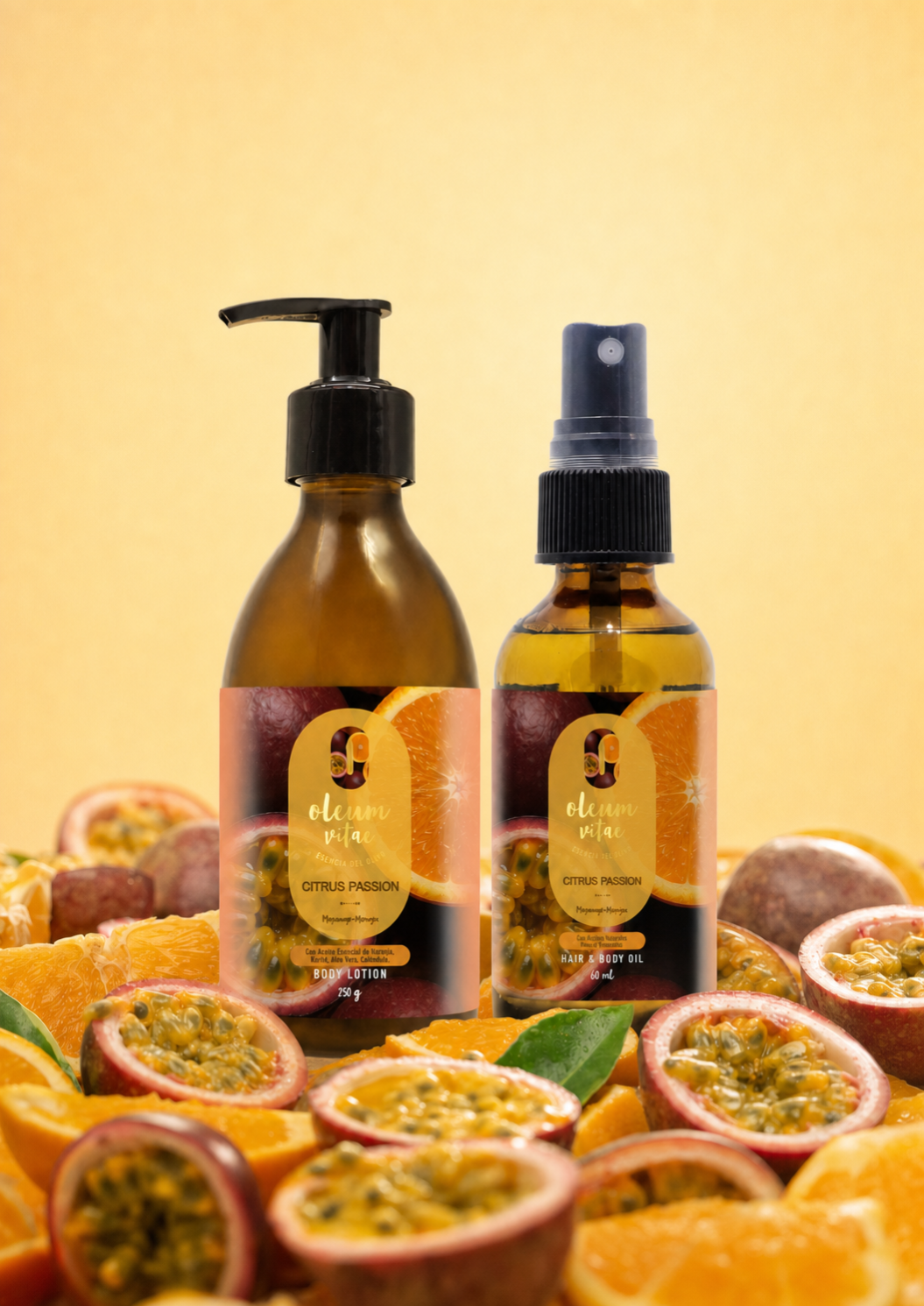 Duo Hidratación Hair and Body Oil y Body Lotion Citrus Passion