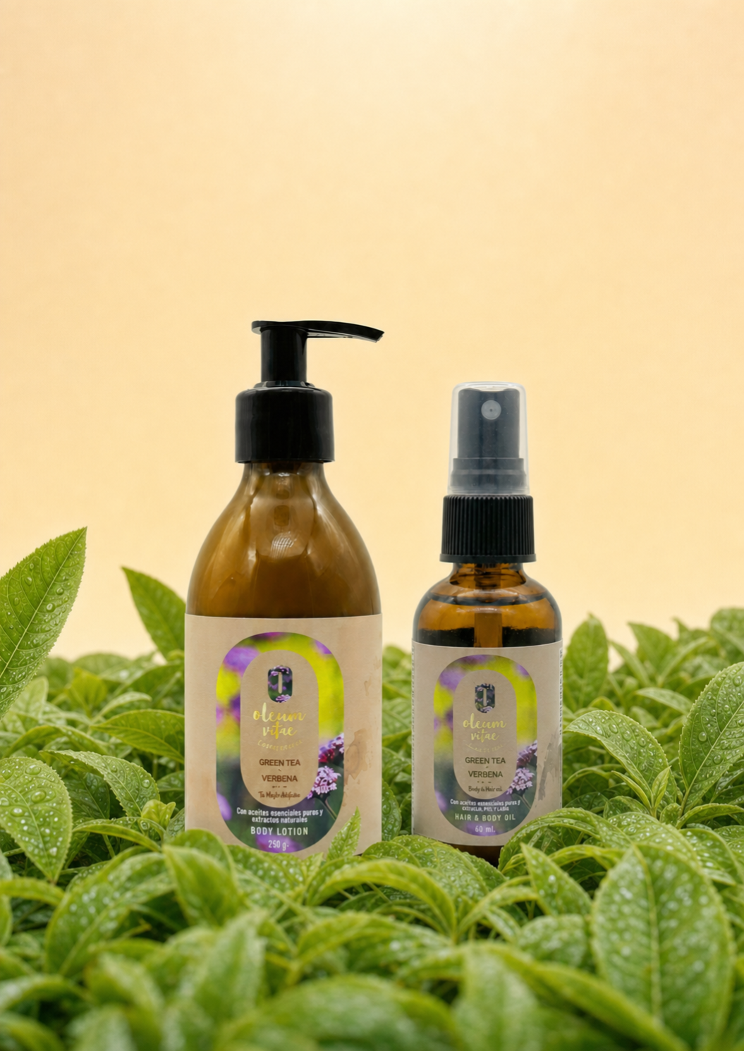 Duo Hidratación Hair and Body Oil y Body Lotion Green Tea Splash