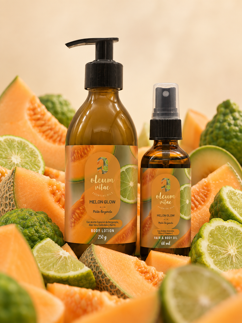 Duo Hidratación Hair and Body Oil y Body Lotion Melon Glow
