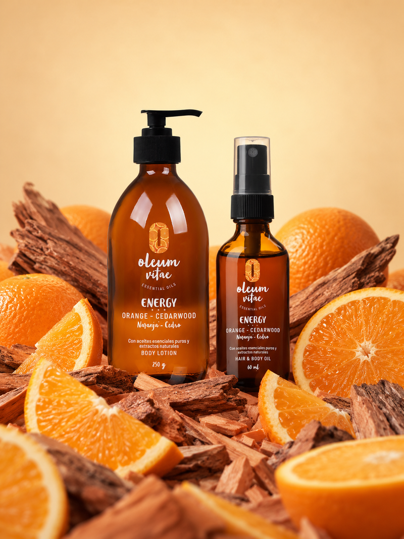 Duo Hidratación Hair and Body Oil y Body Lotion Naranja Cedro