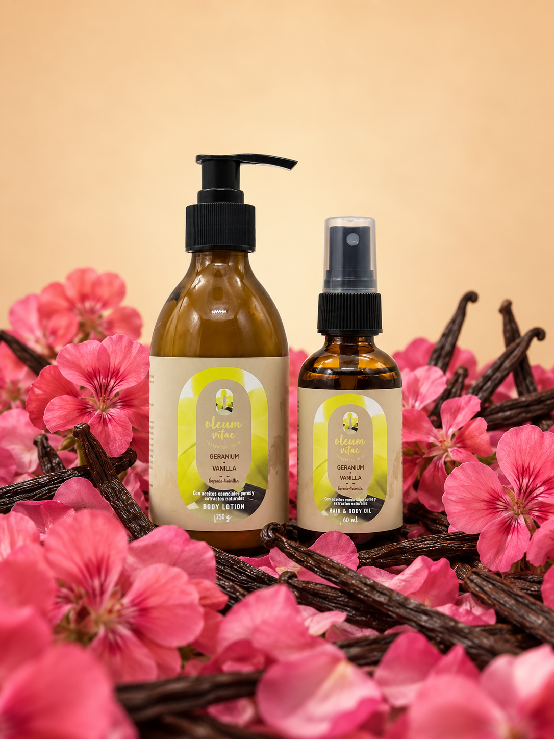 Duo Hidratación Hair and Body Oil y Body Lotion Sweet Geranium